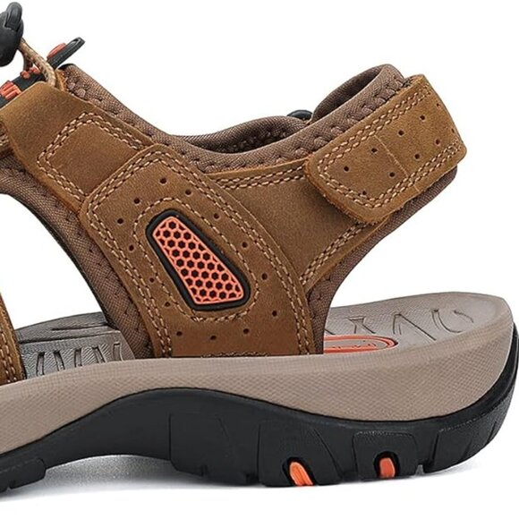 RUMDAX MEN'S LEATHER OUTDOOR CLOSED TOE SPORT SANDALS SIZE EU48-US 14 NWT - Picture 4 of 15